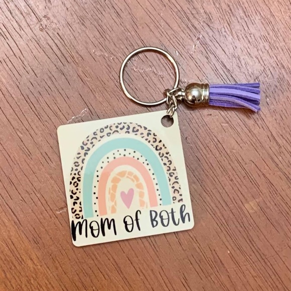 Other - Mom of both keychain
